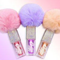 Huile à Lèvres Repulpante Végane Hydratante aux Fruits Transparente à Marque Blanche avec Pompon Porte-clés – Huile à Lèvres Changeante de Couleur en Gros