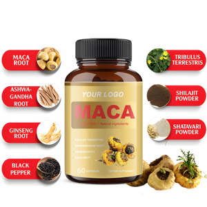 Cápsulas Veganas OEM Maca Plus com <span class=keywords><strong>Ashwagandha</strong></span>, Pimenta Preta, Ginseng, Suplemento Natural em Pó de Extrato de Maca Preta - Product Image 2