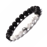Bracelet en perles de pierre naturelle, pour aromathérapie, l'anxiété, diffuseur d'huile essentielle, série MB18151, 8mm, pour hommes et femmes
