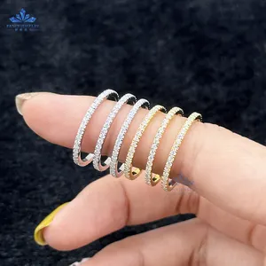 Stackable Unique Customized S925 Sterling 10K 14K 18K Gold Bling VVS Diamond Moissanite Wedding Bands Ring For Women