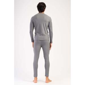 Ensemble de sous-vêtements confortables à col en V et manches longues pour homme, couche de base d'hiver en coton imprimé, polaire chaude, type caleçon long - Product Image 1