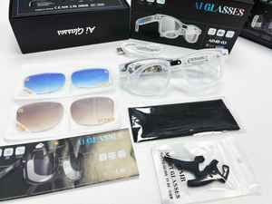 Lunettes intelligentes AIMB-G3 avec caméra 8 mégapixels, enregistrement vidéo 1200P, <span class=keywords><strong>lentilles</strong></span> à changement <span class=keywords><strong>de</strong></span> couleur, traduction simultanée par IA - Product Image 5