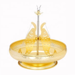 Porte-encens en laiton doré D19*H20cm pour méditation de grande taille - Product Image 4