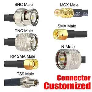 Harga pabrik 50Ohm RG58 CCTV Rf kabel koaksial Sm a Bnc konektor rendah kehilangan RG58U kabel antena Coax