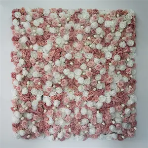 रेशम गुलाब सैलून उष्णकटिबंधीय कृत्रिम आड़ू और गुलाबी प्रतिस्पर्धी मूल्य पैनल के लिए पार्टी शादी 3d फूल दीवार decals