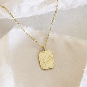 Paslanmaz Çelik 14 Ayar Altın Aşk Kolyesi Yuhanna 3:16 Hristiyan Takı Vaftiz Komünyon Hediyesi İnanç İbraniler 11:1 Kutsal Yazı Takı - Product Image 1