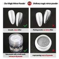 Poudre à ongles chromée or et argent métalliques, pigment à effet miroir magique, paillettes à frotter, gel de modelage 3D pour ongles