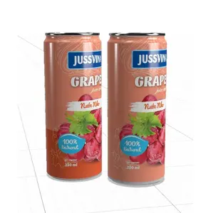 Best choice 330ml JUSSVINA Good price 100% Red Grape Juice Drink Custom Private Label Vietnam Suppliers Canned