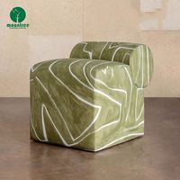 Moontree Furniture Mobilier de salon européen Tissu Tissu Tabouret Ottoman Sofa Side Bakcrest Square Pouf Dressing Chair