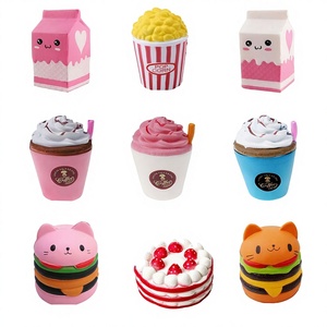 ของเล่นบีบคลายเครียดรูปเค้กเบอร์เกอร์ลูกแมว ไอศกรีมโคน ของเล่นจำลองเฟรนช์ฟรายส์ บีบแล้วคืนรูปช้าๆ สำหรับเด็ก - Product Image 1