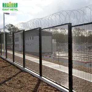 358 Clôture de sécurité modèle 3D maille de prison anti-escalade avec finition enduite de cadre en acier étanche facilement assemblé