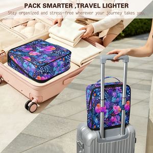 Australian Collection Dot Pattern Portable <b>Make</b> <b>Up</b> Organizer <b>Pouch</b> Brush Holder Travel Stand-<b>up</b> Cosmetic Bag with Handle - Product Image 5