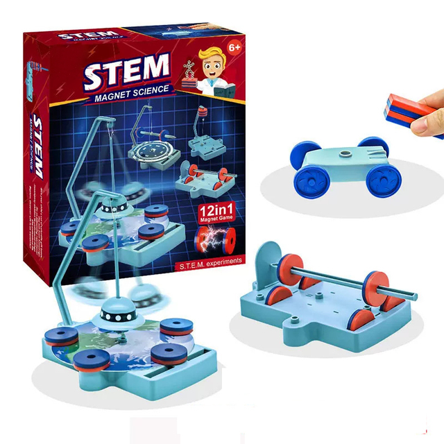 12-in-1 Magnetic Science Experiment Kit Homemade Levitation Compass Set Magnetic Levitation Toys Fun Physics Experiment