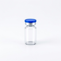 Flacon stérile vide scellé avec bouchon en caoutchouc butyle et fermeture à clapet, 7 ml, 10 pièces, transparent, pour laboratoire de biologie