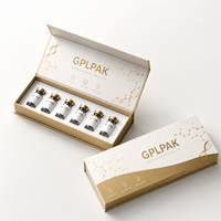Boîte de flacons personnalisée de haute qualité avec logo, en forme de livre, à couvercle rabattable, en carton rigide, pour flacons d'huiles essentielles, peptides, emballage