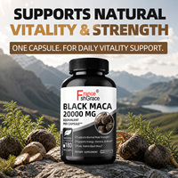 Capsules de Maca Noire 20000 mg, Force Masculine, Amélioration de l'Énergie et de l'Endurance, Complément de Maca Noire pour hommes, pilules pour l'agrandissement du pénis