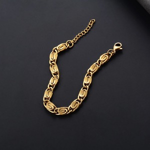 Pulsera de Acero Inoxidable Trenzado Chapada en Oro, Brazalete de Mano y Tobillera con Extensor, Joyería para Mujer y Hombre - Product Image 3
