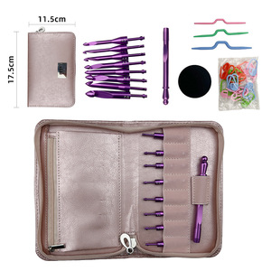 Juego de 8 cabezales de <span class=keywords><strong>ganchillo</strong></span> intercambiables de aluminio oxidado, puntas de repuesto desmontables para tejer, herramienta de artesanía - Product Image 1