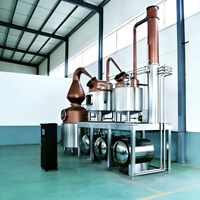 Système de distillation multi-chambres à double alambic industriel en cuivre avec pompe à moteur et chauffage électrique