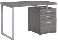 Bureau de travail commercial portable et durable, avec plateau convertible effet bois et tiroir fermé assorti