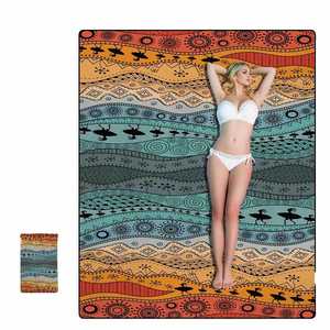 FF4061 Bohemia Printed Floral <b>Waterproof</b> Sand Free Travel Beach <b>Mat</b> Adults Quick Drying <b>Outdoor</b> Picnic Oversized Beach Blanket - Product Image 1