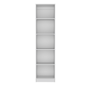 Bibliothèque blanche à 5 niveaux, 33x15x85cm, design fin, étagère de rangement pour bureau à domicile, style minimaliste - Product Image 6