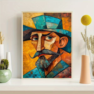 HAOWAI OEM ritratto Vintage tela da parete arte vetro all'ingrosso arte Mozart ritratto parete arte per caffè e soggiorno - Product Image 1