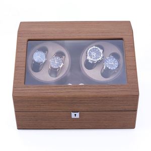MC Protective Boîte à <span class=keywords><strong>montres</strong></span> électrique de luxe à 4 emplacements, rectangulaire, avec remontoir silencieux, revêtement en similicuir suédé et écran d'affichage, pour <span class=keywords><strong>montres</strong></span> US - Product Image 6
