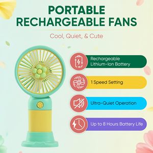 Rechargeable Portable Electric Summer <b>Fan</b> Home Outdoor <b>Standing</b> Mobile Handheld Convenient Cute Flower Mini USB <b>Fan</b> - Product Image 2