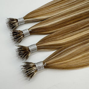 100% russe Remy Nano Tip Extensions de cheveux bouclés naturels en gros Nano Ring Extensions de cheveux humains - Product Image 2