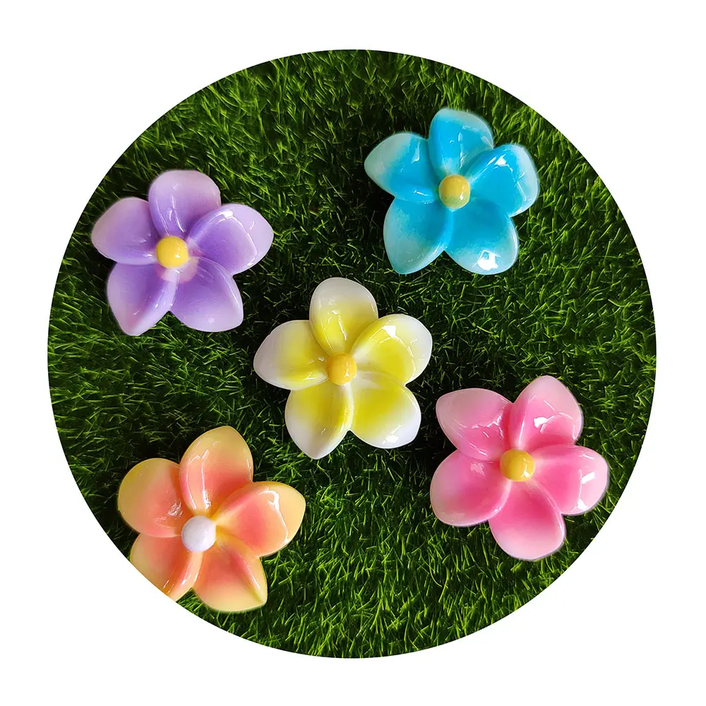 100 adet sıcak popüler bahar frangipani reçine charms hediye özel fit yapma diy saç bandı bilemek durumda balçık dekor