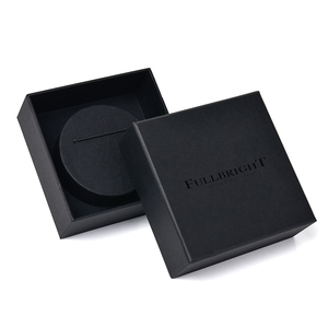 Boîte d'emballage en papier kraft noir écologique OEM d'usine, personnalisée avec logo, intérieur en velours de luxe, boîte cadeau pour une seule montre - Product Image 2