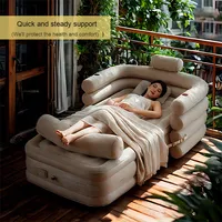 Matelas de camping gonflable Yutang pour couple, style épaissi, avec pompe à air automatique, surélevé et pliable