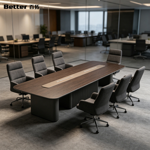 Meubles modulaires de luxe pour la maison, petite salle de réunion en bois pour 10 personnes, table de conférence moderne pour bureau - Product Image 1