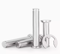 Goupille cylindrique en acier inoxydable M4 x 30 35 40 de type amélioré BSF avec rainure pour rondelle de positionnement, version 20 pièces