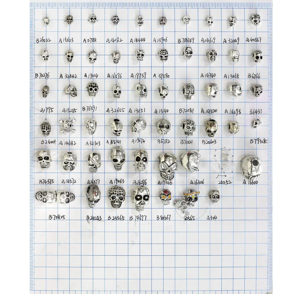 Metal skull beads for jewelry making /Jewelry skull beads