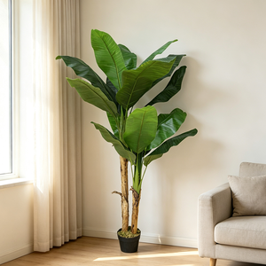 卸売人工バナナの木鉢植え偽物の熱帯葉植物、屋内家庭、ホテル、モール、ホテルロビーの景観装飾用 - Product Image 1