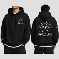 Hoodie Logo Kustom Berkualitas Tinggi Bahan Tebal 380GSM OEM MOQ Rendah Ukuran Besar Model Kotak Sweatshirt Cetak