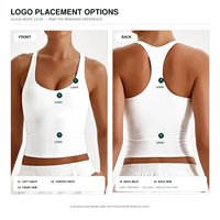 Débardeur de yoga long pour femme, ultra doux, léger, effet seconde peau, avec soutien-gorge intégré, dos nageur, ensemble de yoga et fitness, vente en gros OEM