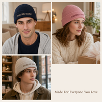 Gorro de Punto Acrílico Bordado con Nombre Personalizado, Ajustable, Informal, para Regalo Personalizado, Unisex, para Hombre y Mujer