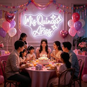 Letrero <span class=keywords><strong>de</strong></span> Neón 'Mis Quince Años', Luz LED Decorativa <span class=keywords><strong>de</strong></span> Pared para Quinceañera, Letreros <span class=keywords><strong>de</strong></span> Neón Personalizados - Product Image 3