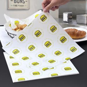 Factory Wholesale Oil Proof Packaging <b>Paper</b> Custom Packing <b>Paper</b> Printed logo Wrapping <b>Paper</b> for Fast Food Restaurant Takeout - Product Image 1