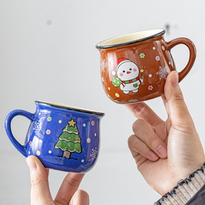 Taza de cerámica para Mousse de Navidad, dibujos animados de Papá Noel, tienda para hornear, postre, café y desayuno, tazas para niños - Product Image 4