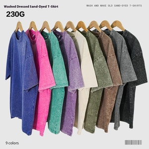 T-shirt estiva a maniche corte da uomo 230g di peso massimo in cotone allentato alla moda stile retrò americano Top ODM OEM <span class=keywords><strong>Design</strong></span> - Product Image 3