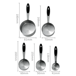 5 cái Silicone xử lý thép không gỉ đo <span class=keywords><strong>cup</strong></span> <span class=keywords><strong>Set</strong></span> Cà phê rang công cụ nhà bếp đo <span class=keywords><strong>Cup</strong></span> và Spoon <span class=keywords><strong>Set</strong></span> với quy mô - Product Image 2