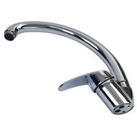 Robinet d'évier de cuisine moderne Corps en zinc eau froide et robinet tubulaire en acier inoxydable Corps en alliage de zinc col de cygne moderne Robinet de lavabo chromé