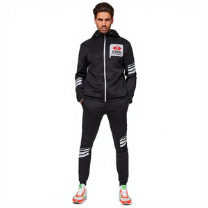 Conjunto Deportivo de Invierno Personalizado de Alta Calidad, Sudadera con Capucha y Pantalones Deportivos Extra Grandes con Cordón Ajustable para Hombre - Product Image 1