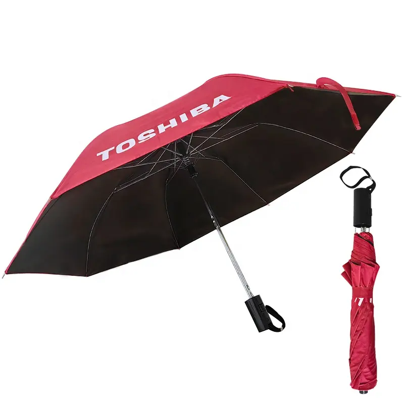 Hochwertiges automatisches Öffnen und Schließen von UV 2, faltbarer, wind dichter, zwei gefalteter Regenschirm