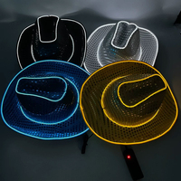 CARDSILK Casquette Lumineuse Écologique qui Brille dans le Noir et Équipement de Soirée Lumineux pour Chapeau Lumineux à Fil Électroluminescent pour Promotion d'Événements Vente en Gros