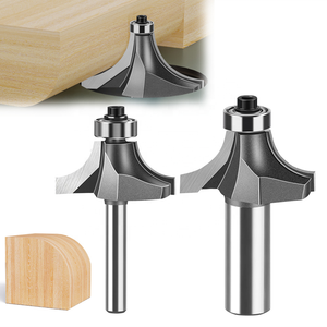 Fresa Profissional PCD com Haste de 1/2 polegada para Cantos Arredondados, Cortador de Biselado e Acabamento, Lâmina Arredondada com Borda Diamantada para Máquina de Acabamento - Product Image 4